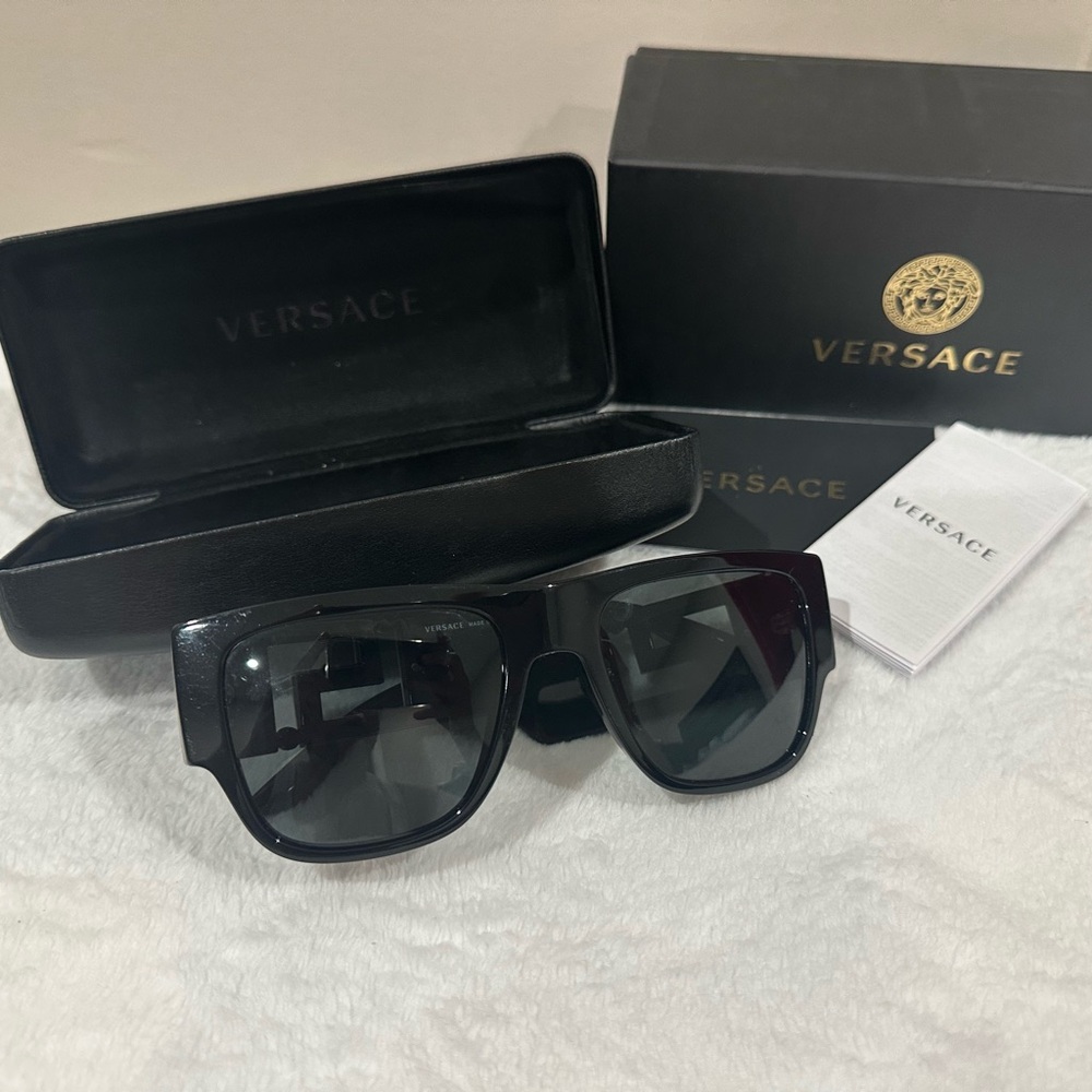 Versace Glossy Black Square Sunglasses